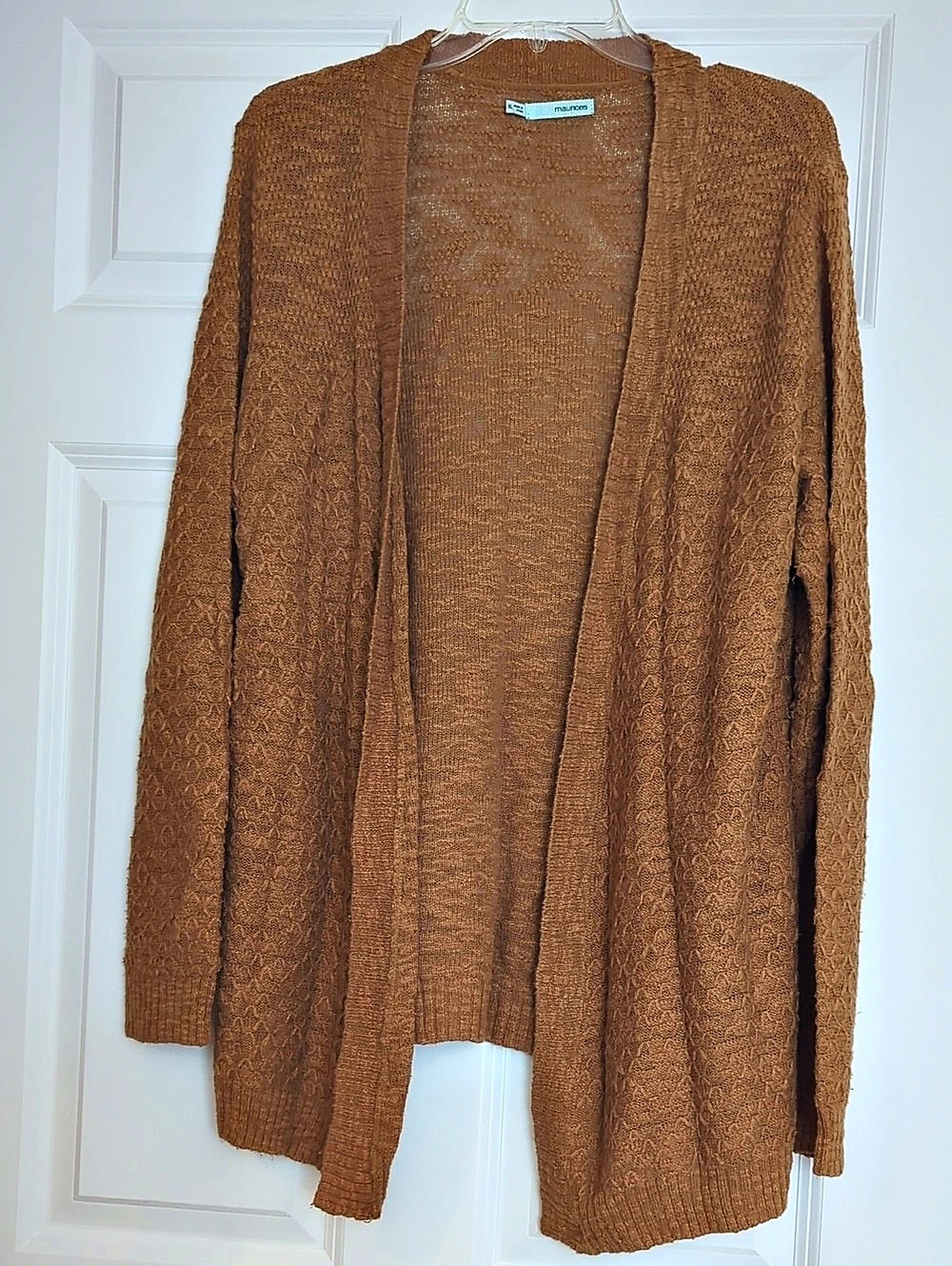 Open Front Cardigan Brown XL Like New